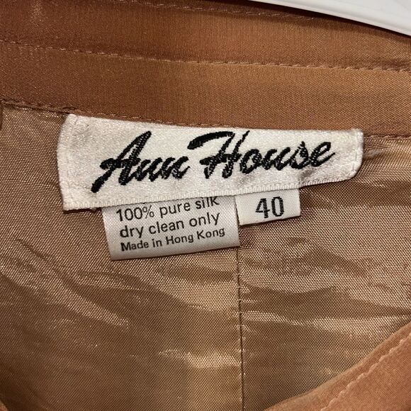 Ann House Silk Tan Quilted Jacket - Picture 6 of 7